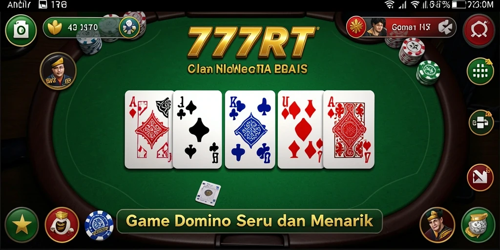 Tampilan gameplay seru dalam permainan Domino 777RT.