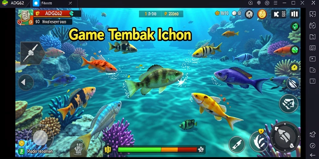 Tampilan gameplay <strong>ADG62</strong> yang seru saat menembak ikan.