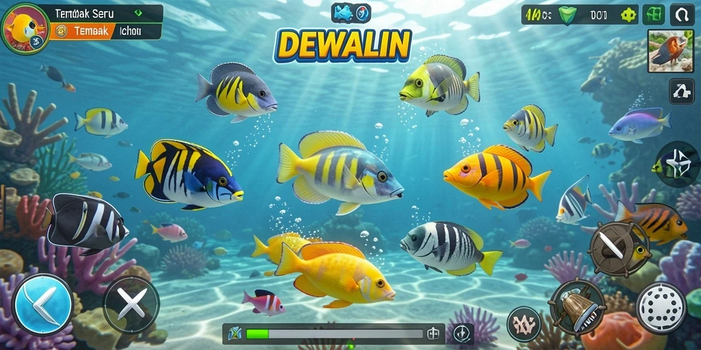 Gameplay seru menangkap ikan di DEWALIN.