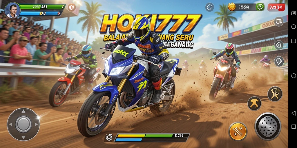 Tampilan menegangkan dari HOKI777 saat balapan motor.