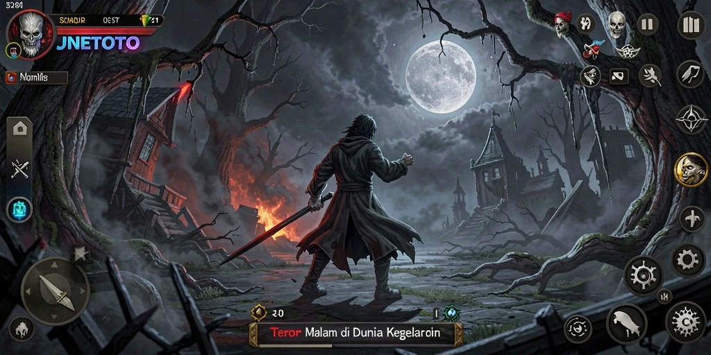 Tangkapan layar menampilkan gameplay menyeramkan dari JNETOTO.