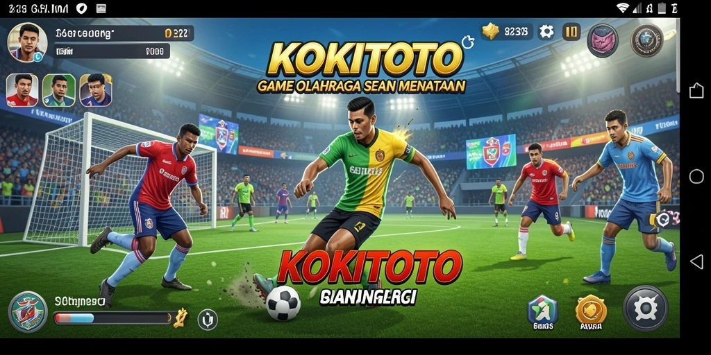 Tampilan gameplay seru dari KOKITOTO dengan aksi olahraga yang mendebarkan.