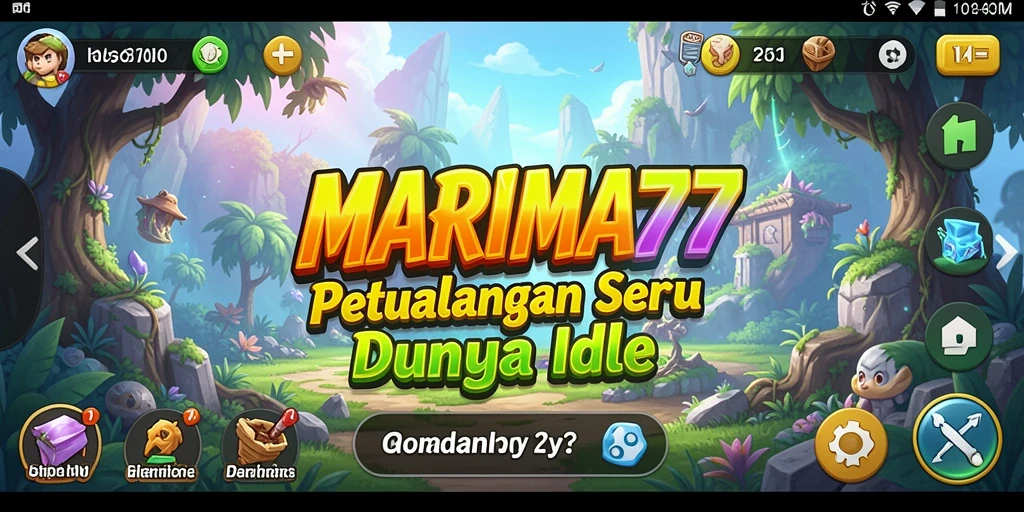 Tampilan gameplay aktif di dunia fantasi MARIMA77.