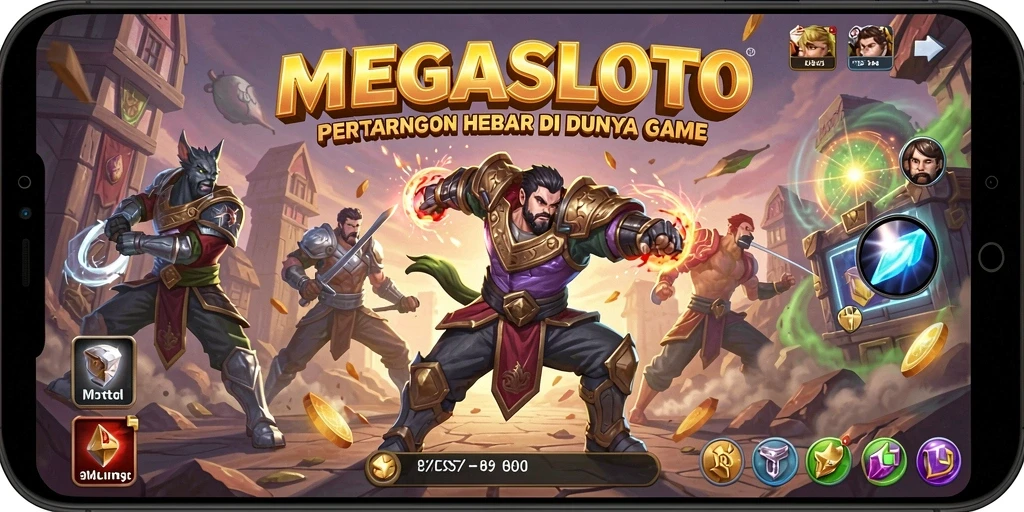Tangkapan layar MEGASLOTO menampilkan aksi pertarungan yang mendebarkan.