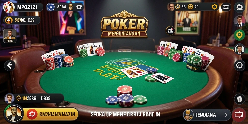 Tampilan gameplay seru dalam aplikasi poker MPO2121.